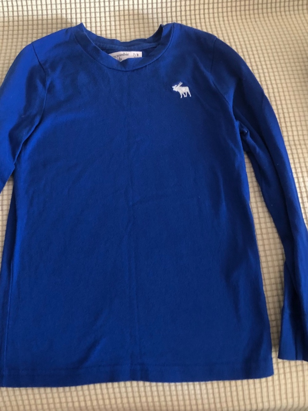 Abercrombie Kids Blue Long Sleeve Logo Shirt Size 7/8
